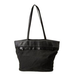 Tumi Authentic Leather Nylon Solid Black Tote Bag